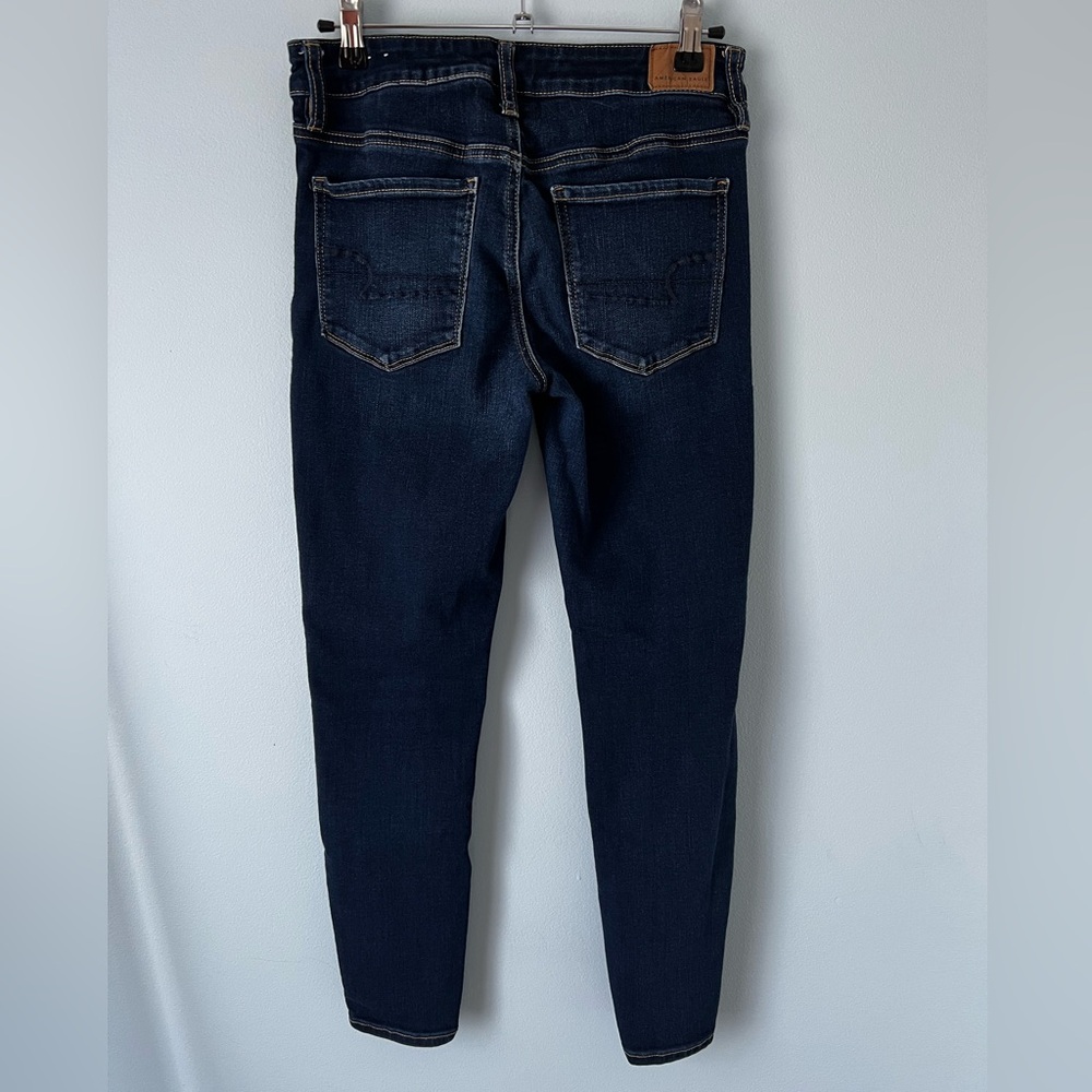 American Eagle Next Level Stretch Low-Rise Jegging, Dark Indigo, 6 short - Picture 2 of 4